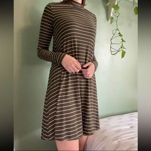 Striped Turtle Neck Dress